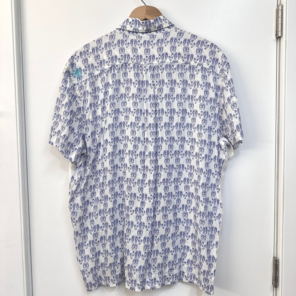 El Tuggle Flip Flop Wedding Shirt XL Beach White Amalfi Coast Resortwear Camp - Picture 8 of 10